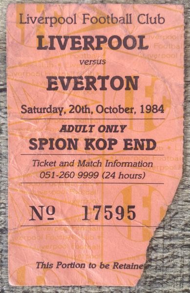 1984/85 ORIGINAL DIVISION ONE TICKET LIVERPOOL V EVERTON