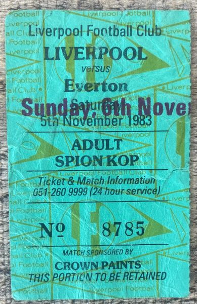 1983/84 ORIGINAL DIVISION ONE TICKET LIVERPOOL V EVERTON