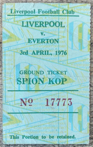 1975/76 ORIGINAL DIVISION ONE TICKET LIVERPOOL V EVERTON