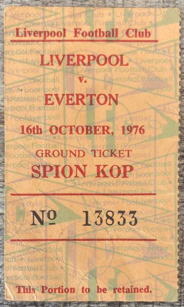 1976/77 ORIGINAL DIVISION ONE TICKET LIVERPOOL V EVERTON