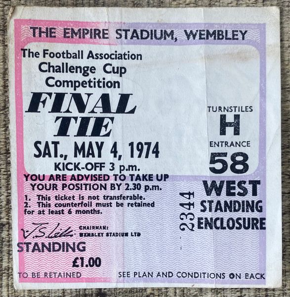 1974 ORIGINAL FA CUP FINAL TICKET NEWCASTLE UNITED V LIVERPOOL (NEWCASTLE ALLOCATION)