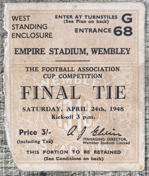 1948 ORIGINAL FA CUP FINAL TICKET MANCHESTER UNITED V BLACKPOOL