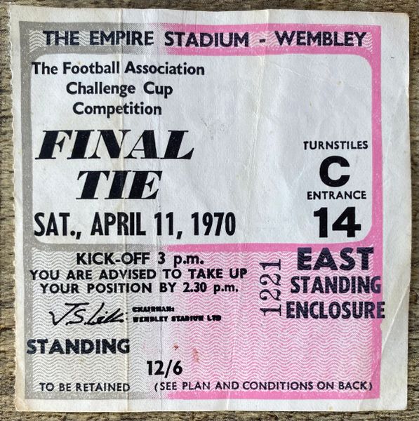 1970 ORIGINAL FA CUP FINAL TICKET LEEDS UNITED V CHELSEA (MIDDLESBROUGH FC ALLOCATION)