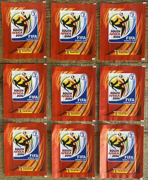 9 X ORIGINAL SEALED PANINI STICKERS PACKETS 2010 WORLD CUP SOUTH AFRICA UK EDITION