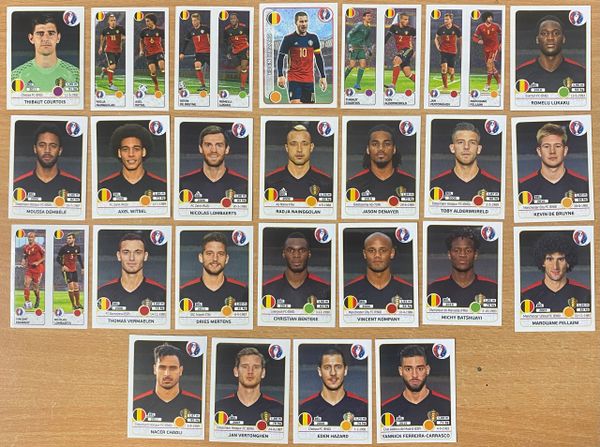 25X PANINI EURO 2016 ORIGINAL UNUSED STICKERS BELGIUM PLAYERS