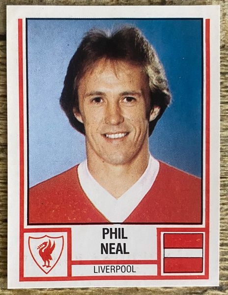 1981 ORIGINAL UNUSED PANINI FOOTBALL 81 STICKER PHIL NEAL LIVERPOOL 168