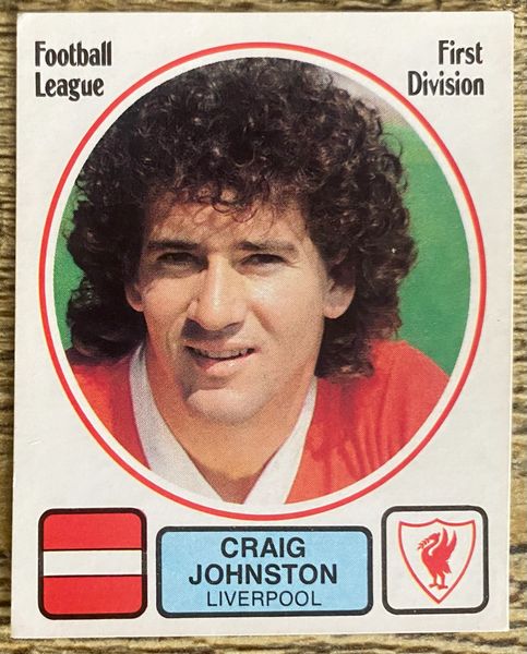 1982 ORIGINAL UNUSED PANINI FOOTBALL 82 STICKER CRAIG JOHNSTON LIVERPOOL 129