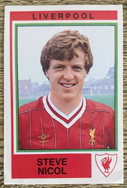 1985 ORIGINAL UNUSED PANINI FOOTBALL 85 STICKER STEVE NICOL LIVERPOOL 126