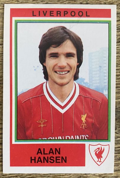 1985 ORIGINAL UNUSED PANINI FOOTBALL 85 STICKER ALAN HANSEN LIVERPOOL 125