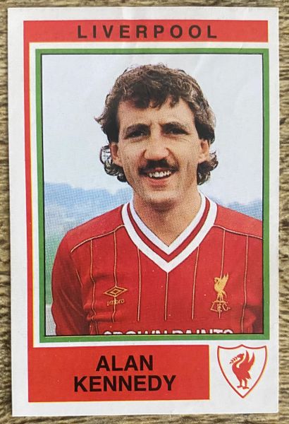 1985 ORIGINAL UNUSED PANINI FOOTBALL 85 STICKER ALAN KENNEDY LIVERPOOL 123