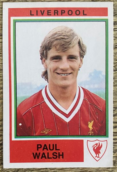 1985 ORIGINAL UNUSED PANINI FOOTBALL 85 STICKER PAUL WALSH LIVERPOOL 133
