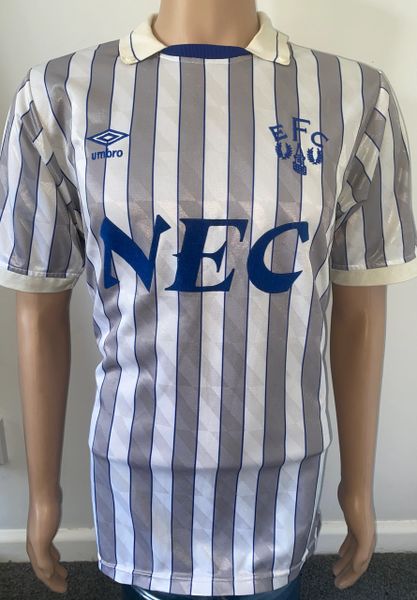 1989/90 EVERTON MATCH WORN UMBRO AWAY SHIRT (#13)