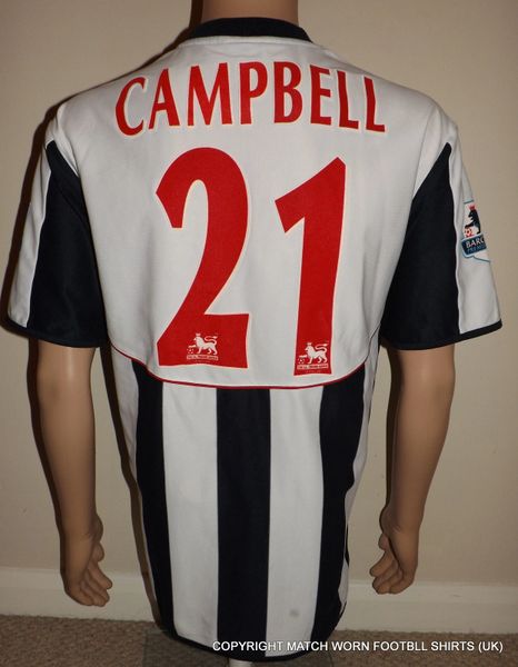 2004/05 KEVIN CAMPBELL MATCH WORN WEST BROMWICH ALBION SHIRT