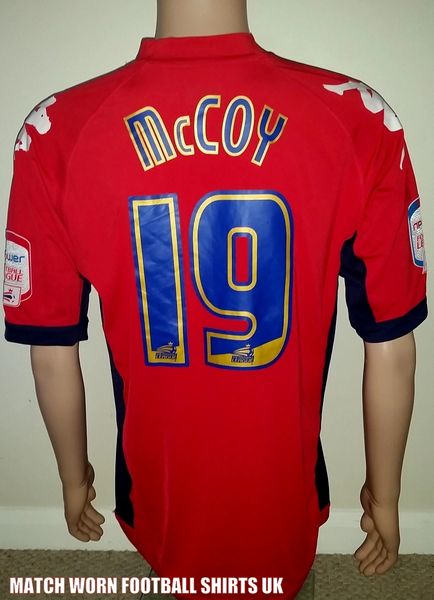 2011 WYCOMBE WANDERERS SIGNED MATCH WORN AWAY SHIRT MARVIN McCOY #19
