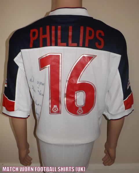 2000 BOLTON WANDERERS MATCH WORN HOME SHIRT PHILLIPS #16