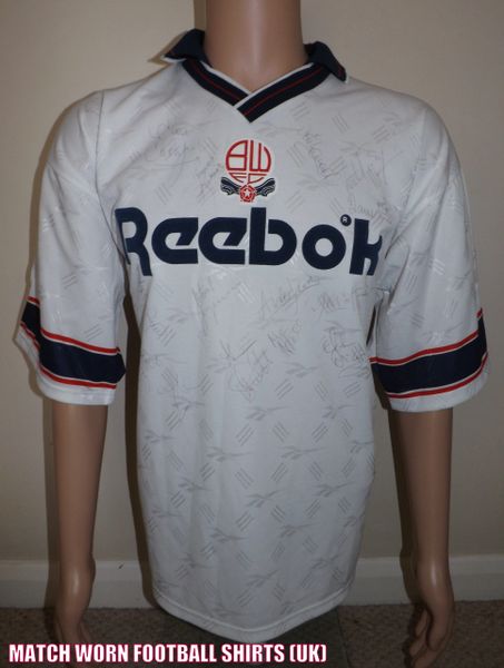 1993/94 BOLTON WANDERERS MATCH WORN HOME SHIRT #15 SQUAD SIGNED