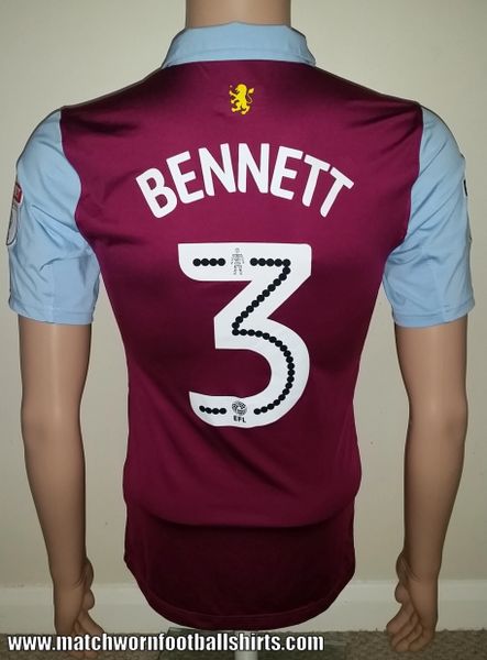 2016/17 ASTON VILLA MATCH ISSUE AWAY SHIRT BENNETT #3