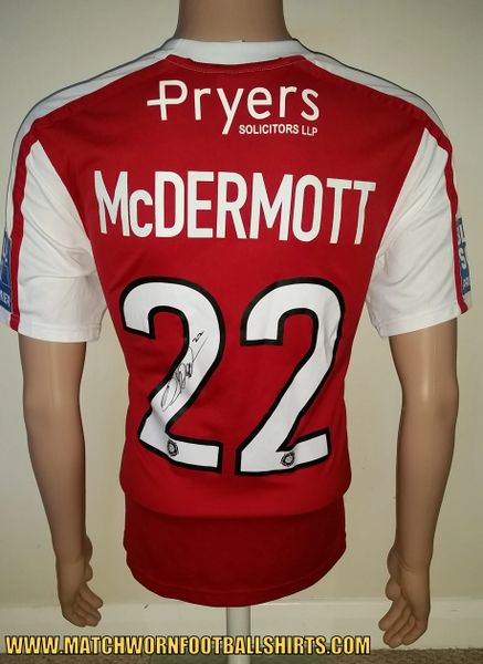 2010/11 YORK CITY MATCH WORN HOME SHIRT MCDERMOTT #23