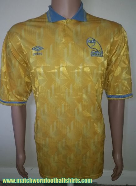 1991 SHEFFIELD WEDNESDAY UMBRO MATCH WORN AWAY SHIRT #12