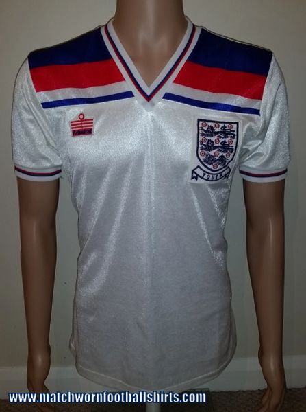 ENGLAND 1980-83 ADMIRAL MATCH WORN YOUTH SHIRT #6