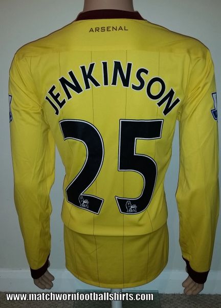 2010/11 ARSENAL MATCH ISSUE AWAY SHIRT JENKINSON #25