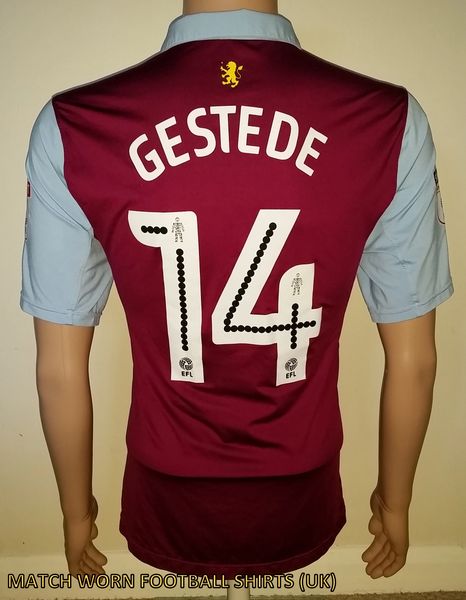 2016/17 ASTON VILLA MATCH ISSUE AWAY SHIRT GESTEDE #14