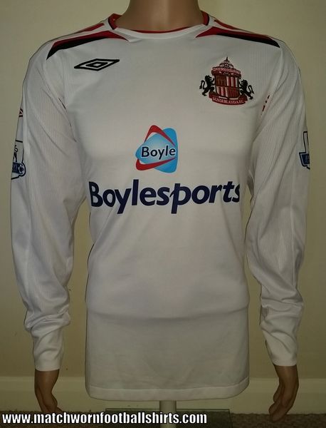 2009 MATCH WORN SUNDERLAND AWAY SHIRT DANNY HIGGINBOTHAM #14