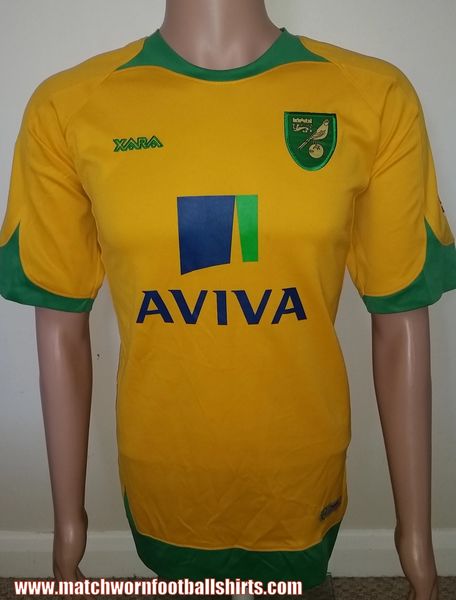 2008 NORWICH CITY MATCH WORN HOME SHIRT GOW #17