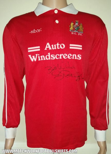 1994/95 BRISTOL CITY MATCH WORN HOME SHIRT PARTRIDGE #14