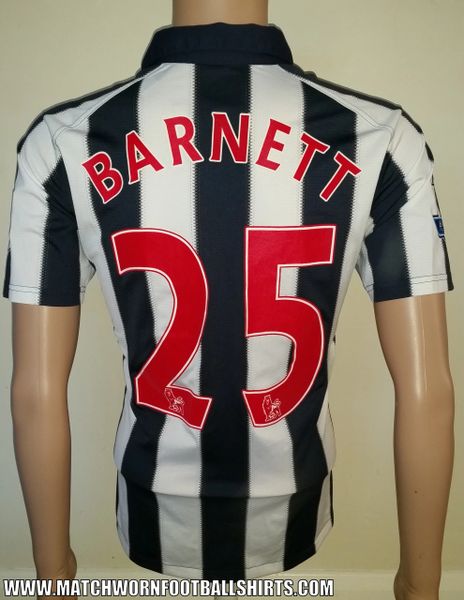 2010/11 WEST BROMWICH ALBION MATCH WORN SHIRT LEON BARNETT #25