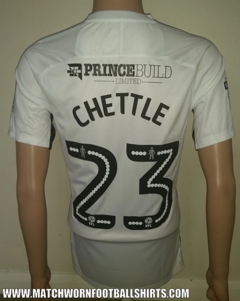 2017/18 PETERBOROUGH MATCH WORN AWAY SHIRT CHETTLE #23