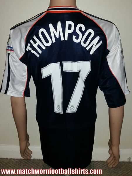 1999 BLACKPOOL MATCH WORN AWAY SHIRT THOMPSON #17