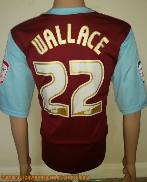 2011 BURNLEY MATCH WORN HOME SHIRT WALLACE #22