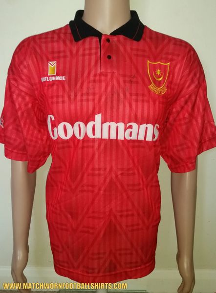 1991/92 GUY WHITTINGHAM MATCHWORN AND SIGNED PORTSMOUTH AWAY SHIRT #10