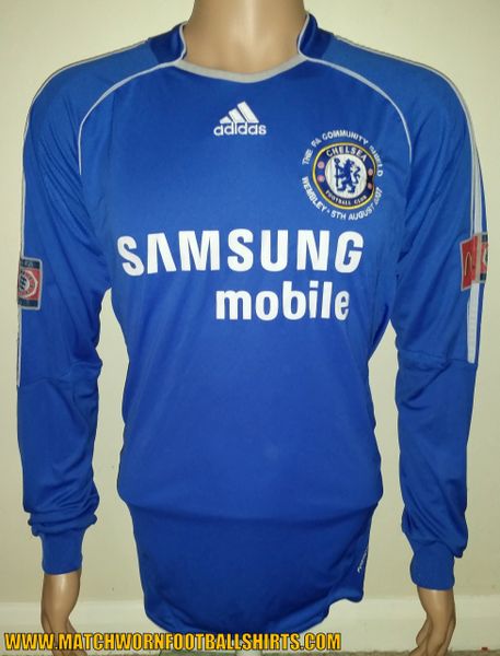 2007 CHELSEA COMMUNITY SHIELD MATCH ISSUE SHIRT CARVALHO #6