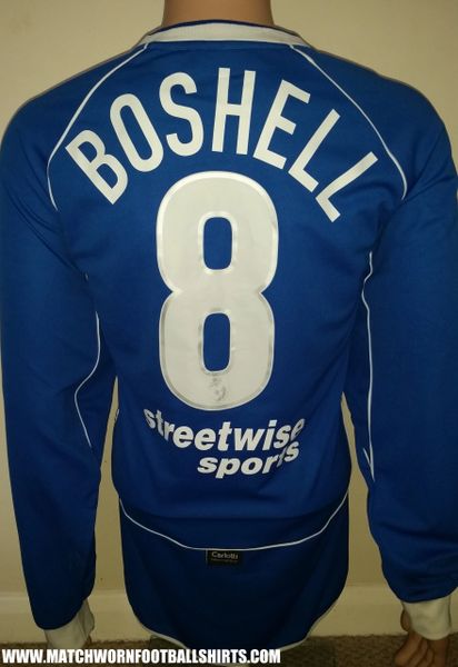 2004/05 OLDHAM ATHLETIC MATCH WORN HOME SHIRT BOSHELL #8