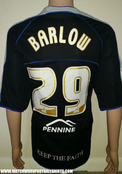 2005/06 OLDHAM ATHLETIC MATCH WORN AWAY SHIRT BARLOW #29