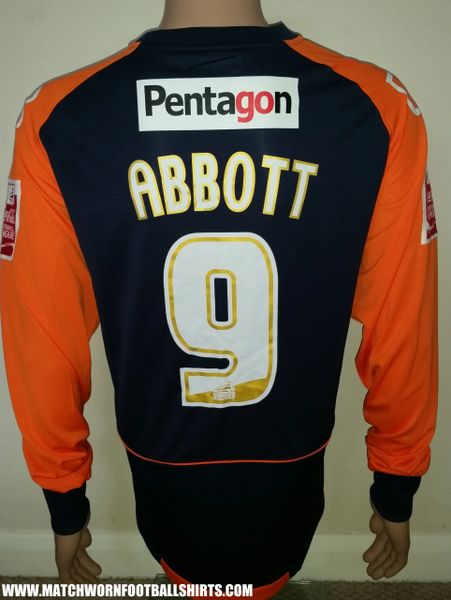 2009/10 OLDHAM ATHLETIC MATCH WORN AWAY SHIRT ABBOTT #9