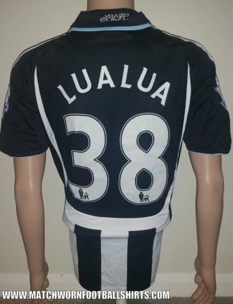 2005/06 NEWCASTLE UNITED ADIDAS MATCH WORN HOME SHIRT LUALUA #38