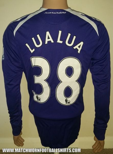 2008/09 NEWCASTLE UNITED ADIDAS MATCH WORN SHIRT (LUALUA #38)