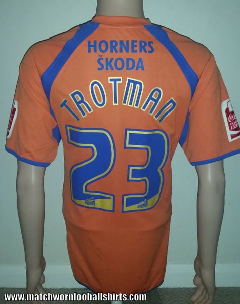 2007/08 OLDHAM ATHLETIC MATCH WORN AWAY SHIRT TROTMAN #23