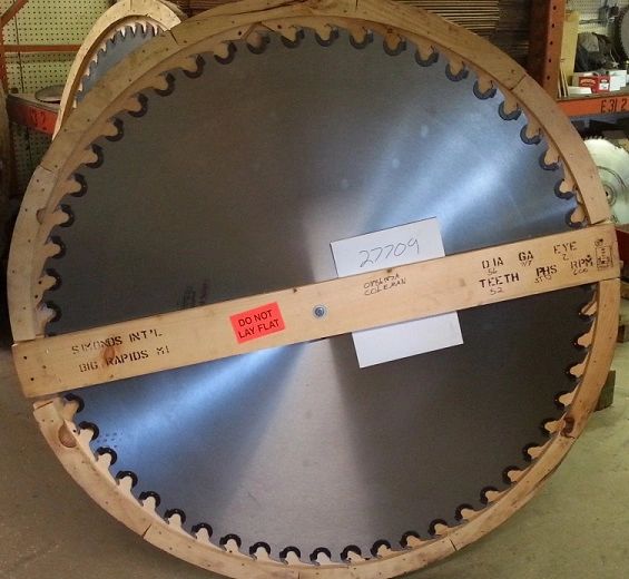 Simonds 56" Insert Tooth Saw 7/8 Gauge 2" Eye 600 RPM 52 Teeth (Call For Pricing)