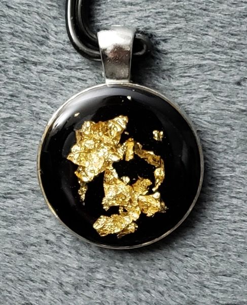 Resin Pendant with gold flakes