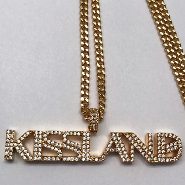 Gold Plated & White Ice KISS LAND Chain (Long) | The one & only XO ...