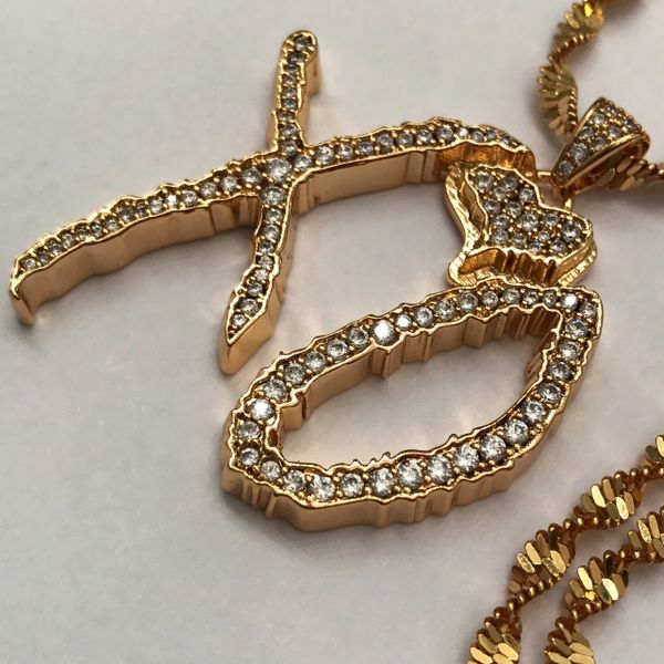 Large Iced Out 20k Gold Plated XO Chain (Long) | The one & only XO ...