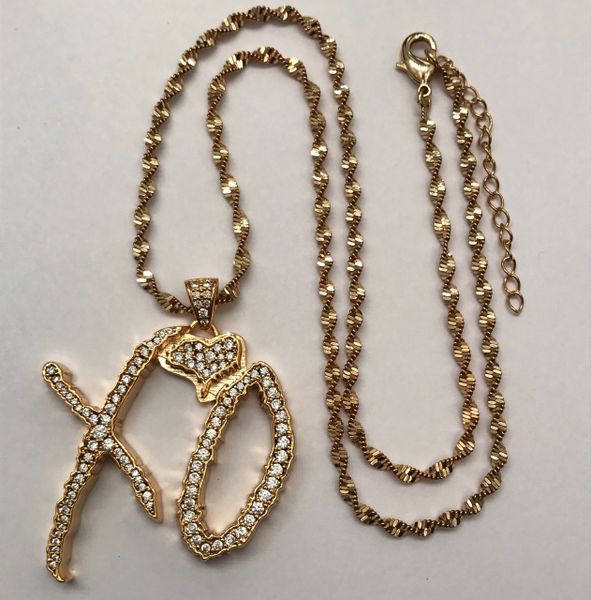 Large Iced Out 20k Gold Plated XO Chain (Short) | The one & only XO ...