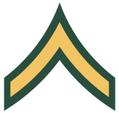 Military rank insignia with a single chevron.