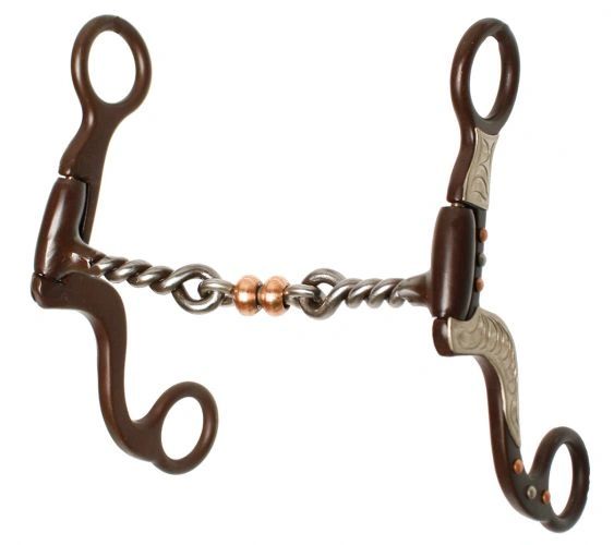 Brown Steel Twisted Wire Bit with Copper Rollers The Wicked Pony Tack Store & Cowgirl Boutique
