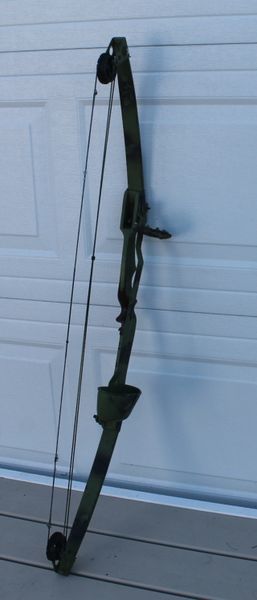 Green and Black Camo Compound Bow