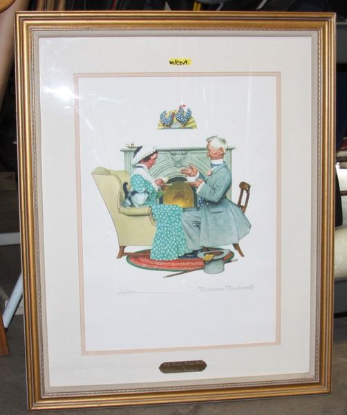 Norman Rockwell " Daily Sharing" Vintage Times --With Certificate